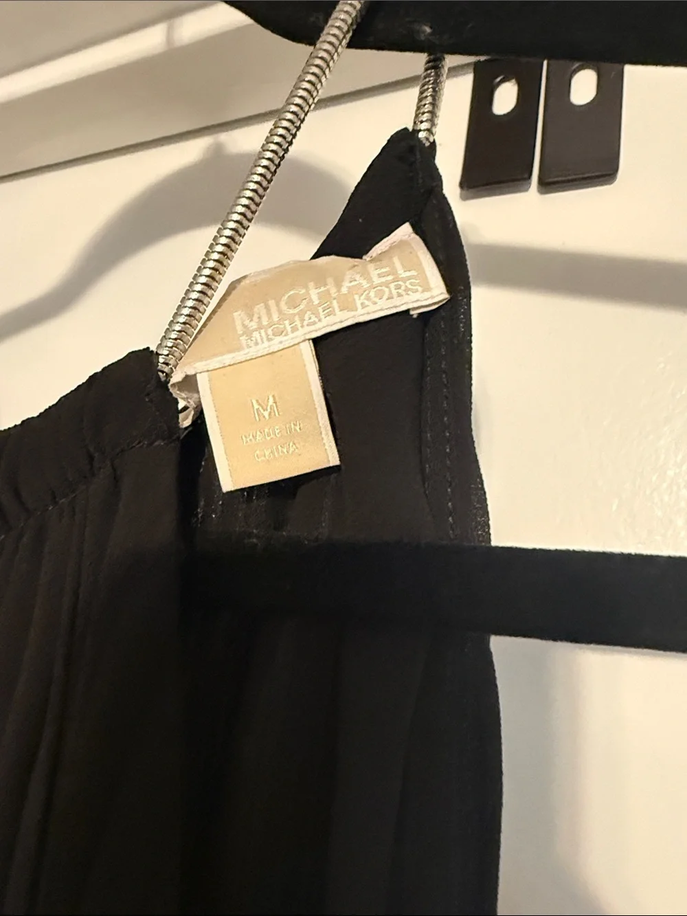 Michael Kors Black Pleated High-Low Halter Dress